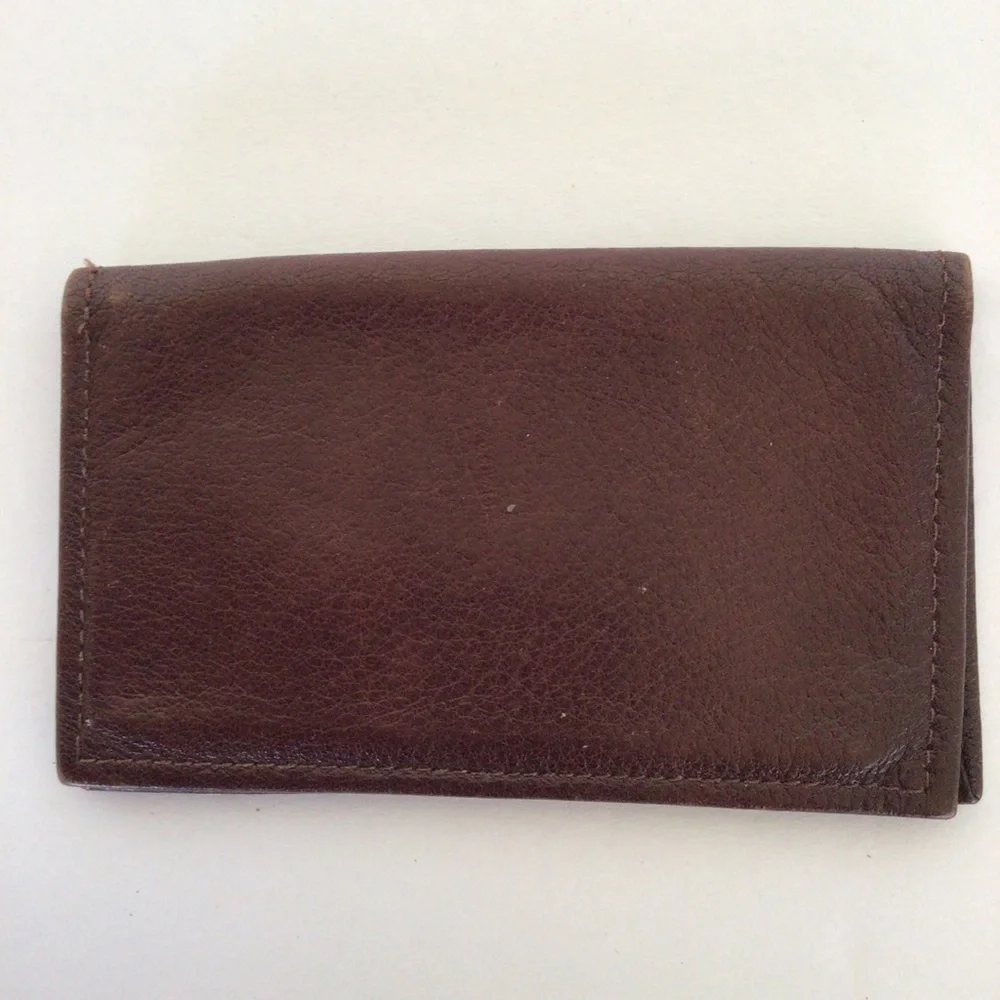 ROLFS VINTAGE COWHIDE LEATHER BROWN CARD HOLDER
